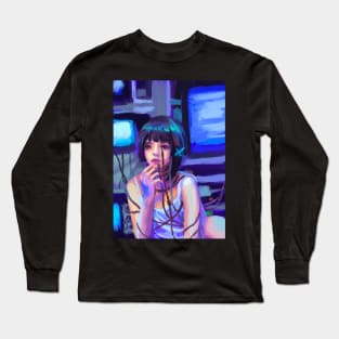 Lain Iwakura Cybercore Frutiger Aero Y2k Anime Long Sleeve T-Shirt